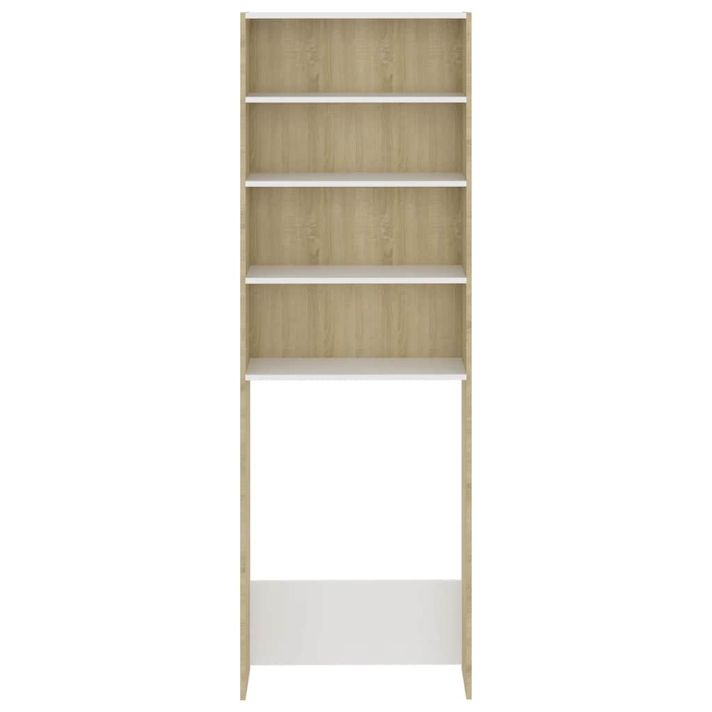 Waschmaschinenschrank Weiß Sonoma-Eiche 64x24x190 cm