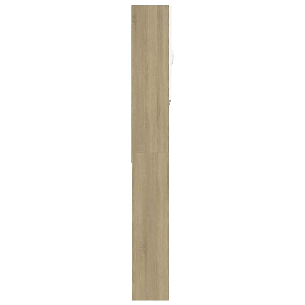 Waschmaschinenschrank Weiß Sonoma-Eiche 64x25,5x190 cm