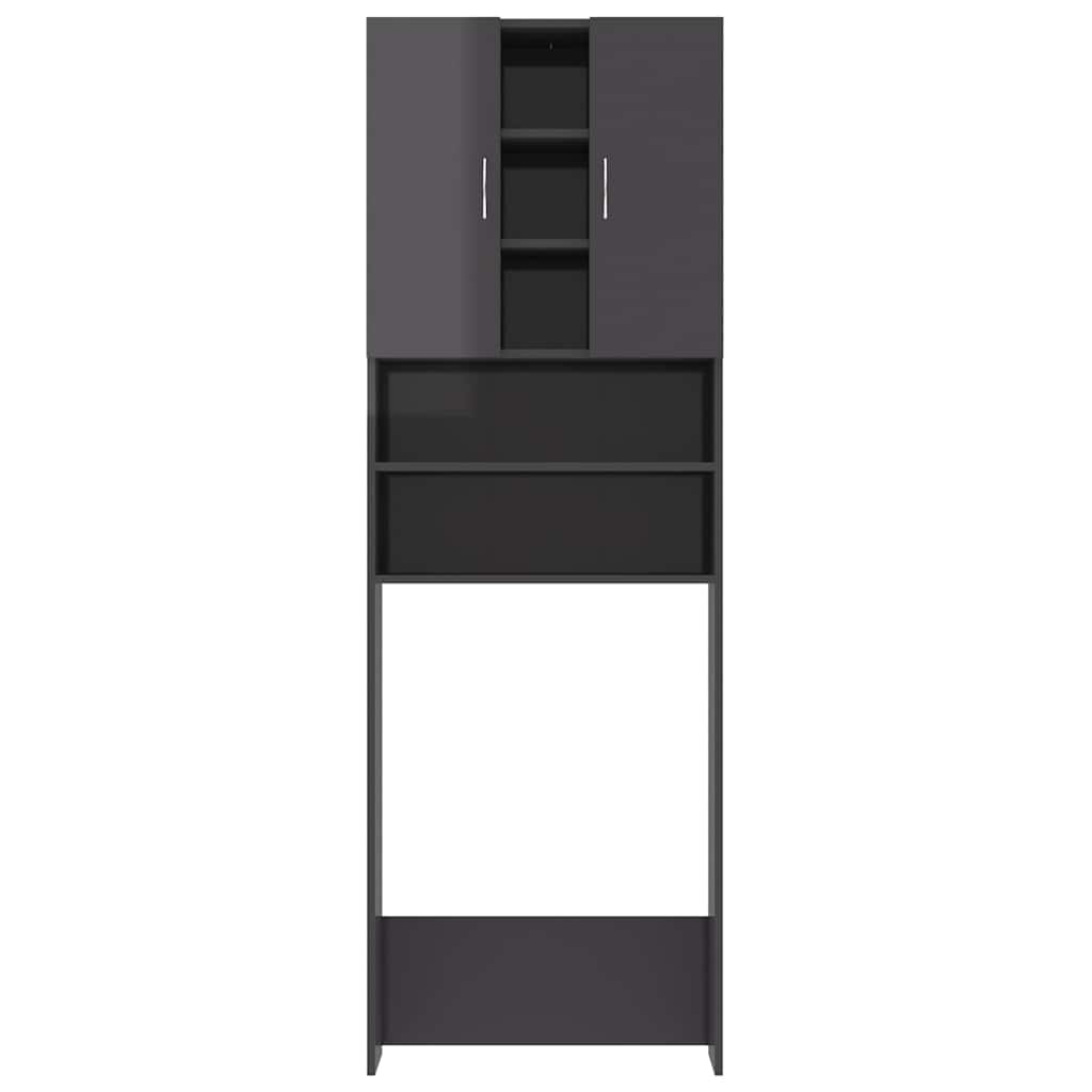 Waschmaschinenschrank Hochglanz-Grau 64x25,5x190 cm