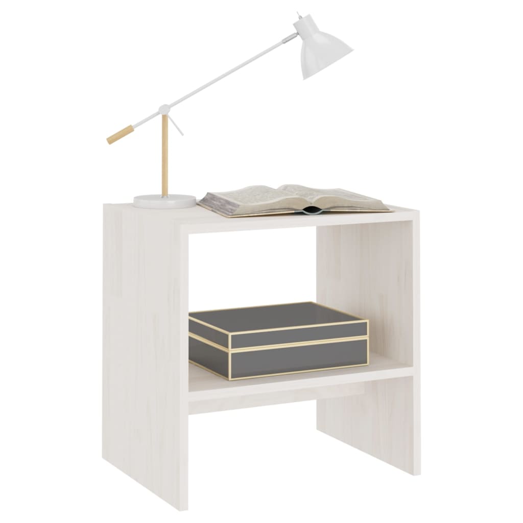 Tables de chevet 2 pcs. Blanc 40x30,5x40 cm en bois de pin massif