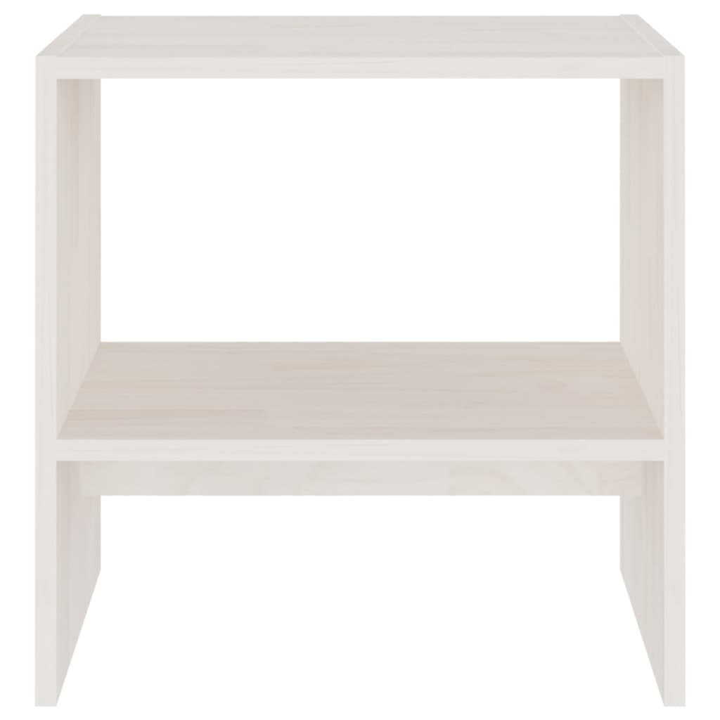 Tables de chevet 2 pcs. Blanc 40x30,5x40 cm en bois de pin massif