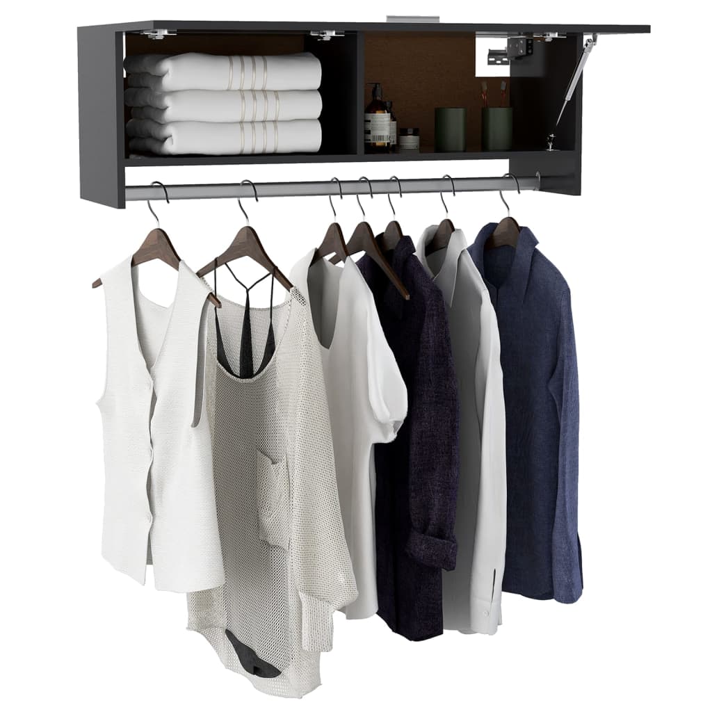 Kleiderschrank Grau 100x32,5x35 cm Holzwerkstoff