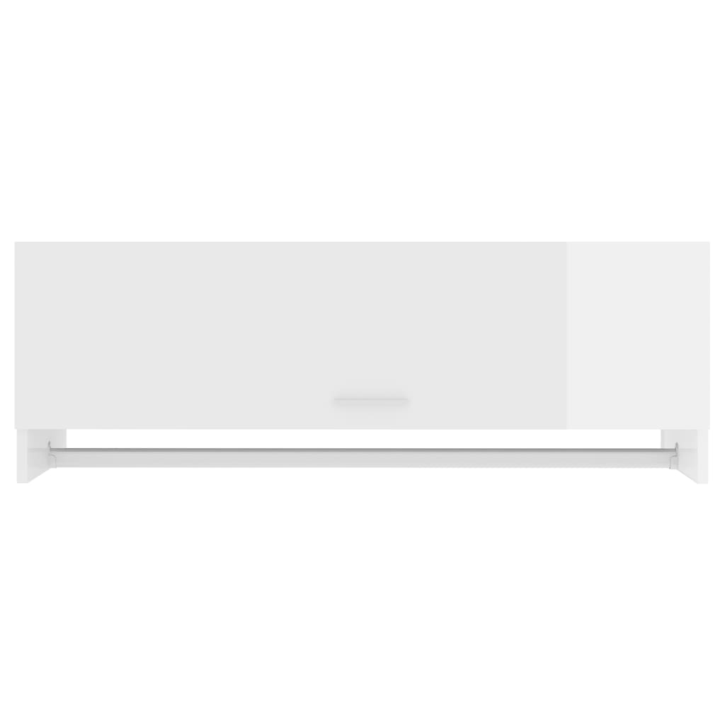 Wardrobe High Gloss White 100x32.5x35 cm Wood Material
