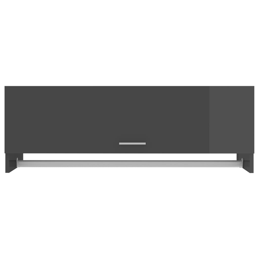 Kleiderschrank Hochglanz-Grau 100x32,5x35 cm Holzwerkstoff