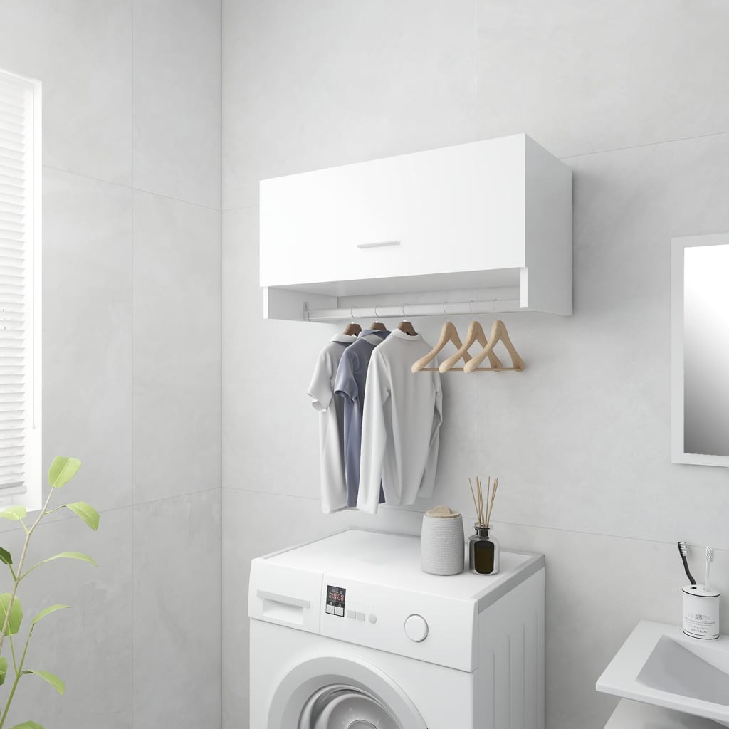 Wardrobe High Gloss White 70x32.5x35 cm Wood Material