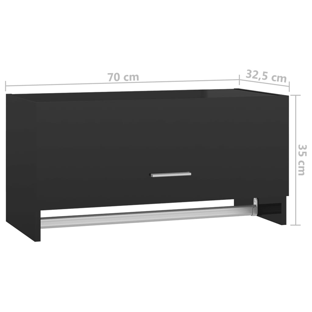 Kleiderschrank Hochglanz-Schwarz 70x32,5x35 cm Holzwerkstoff