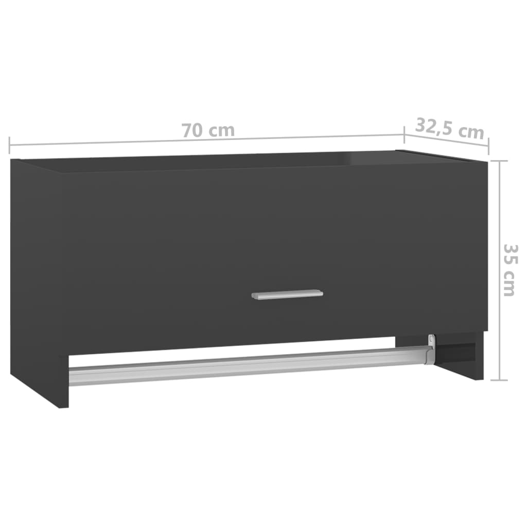 Kleiderschrank Hochglanz-Grau 70x32,5x35 cm Holzwerkstoff