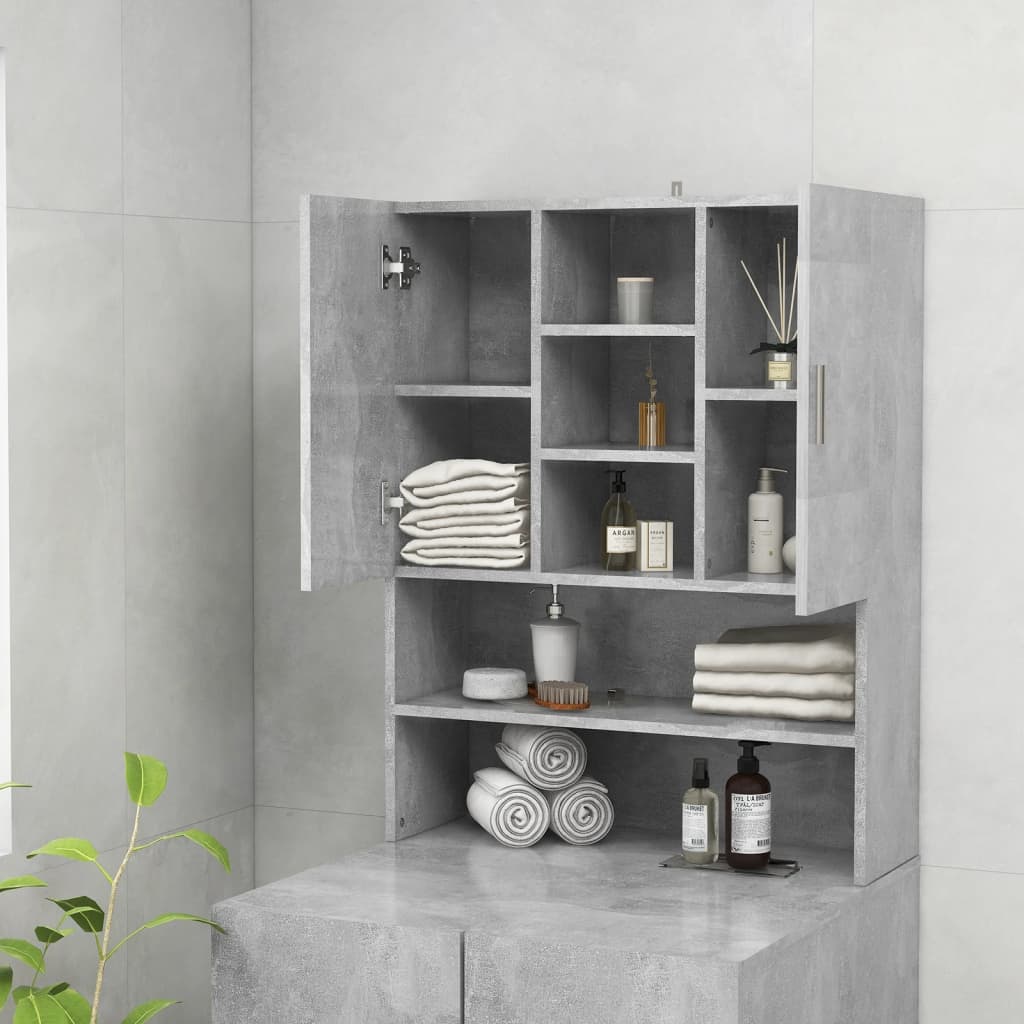 Washing machine cabinet concrete grey 70.5x25.5x90 cm