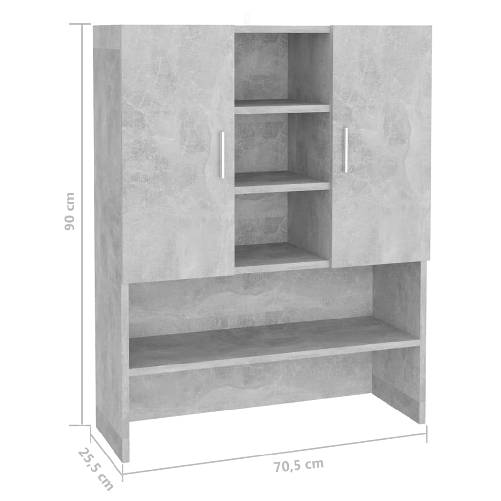 Washing machine cabinet concrete grey 70.5x25.5x90 cm