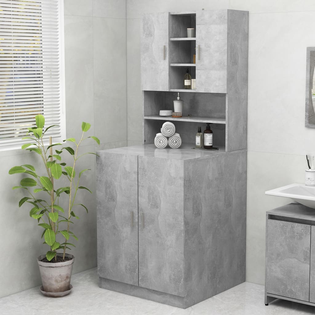 Washing machine cabinet concrete grey 70.5x25.5x90 cm