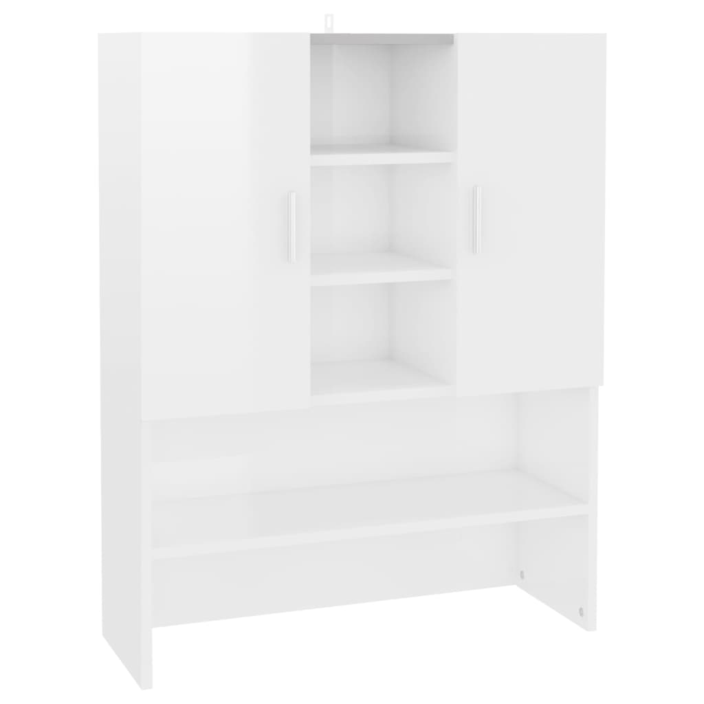 Washing machine cabinet high-gloss white 70.5x25.5x90 cm
