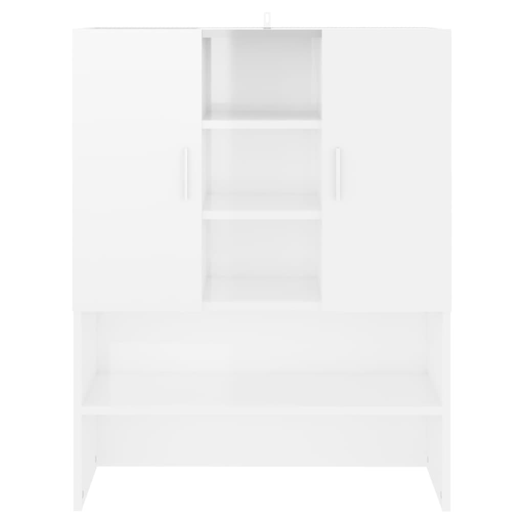 Washing machine cabinet high-gloss white 70.5x25.5x90 cm