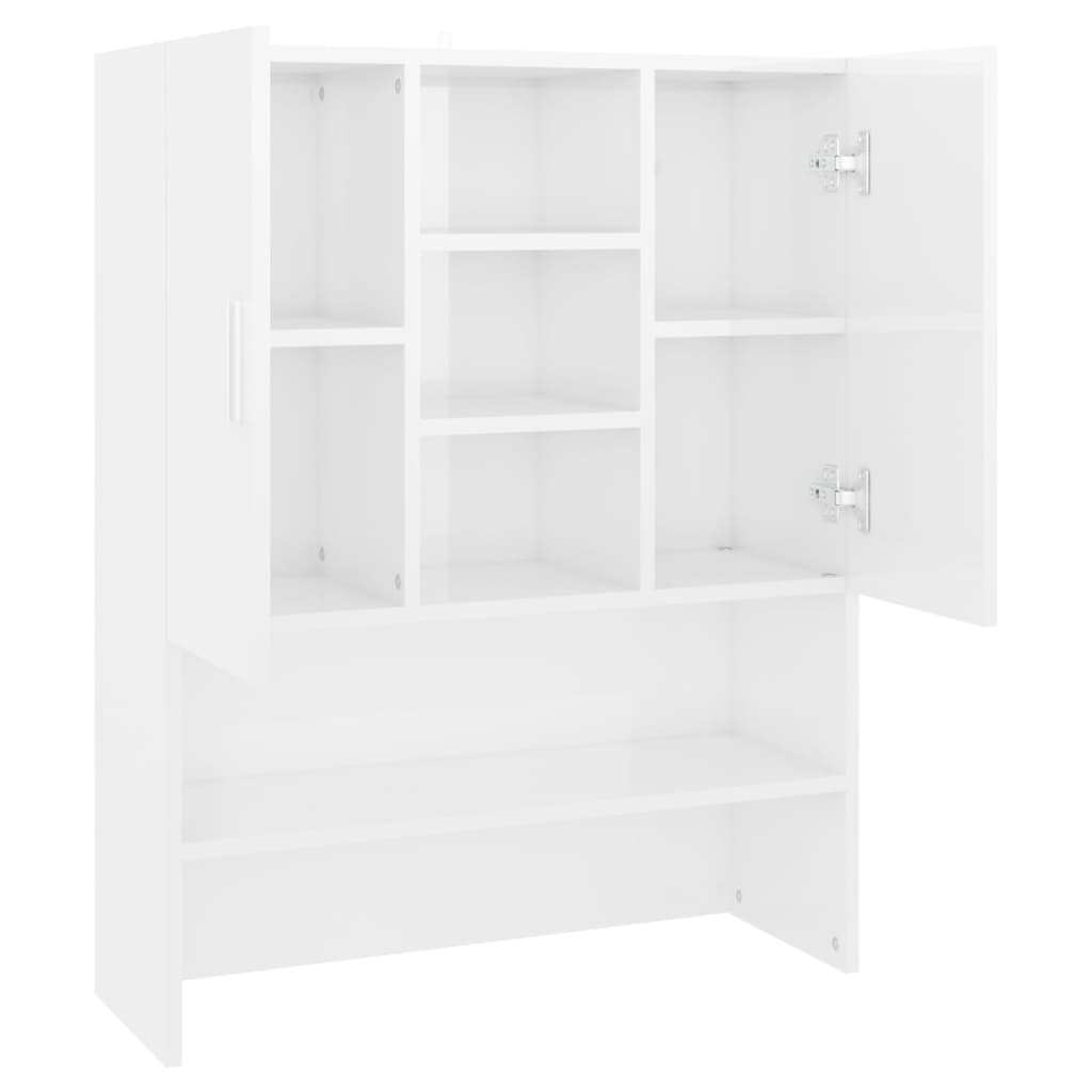 Washing machine cabinet high-gloss white 70.5x25.5x90 cm