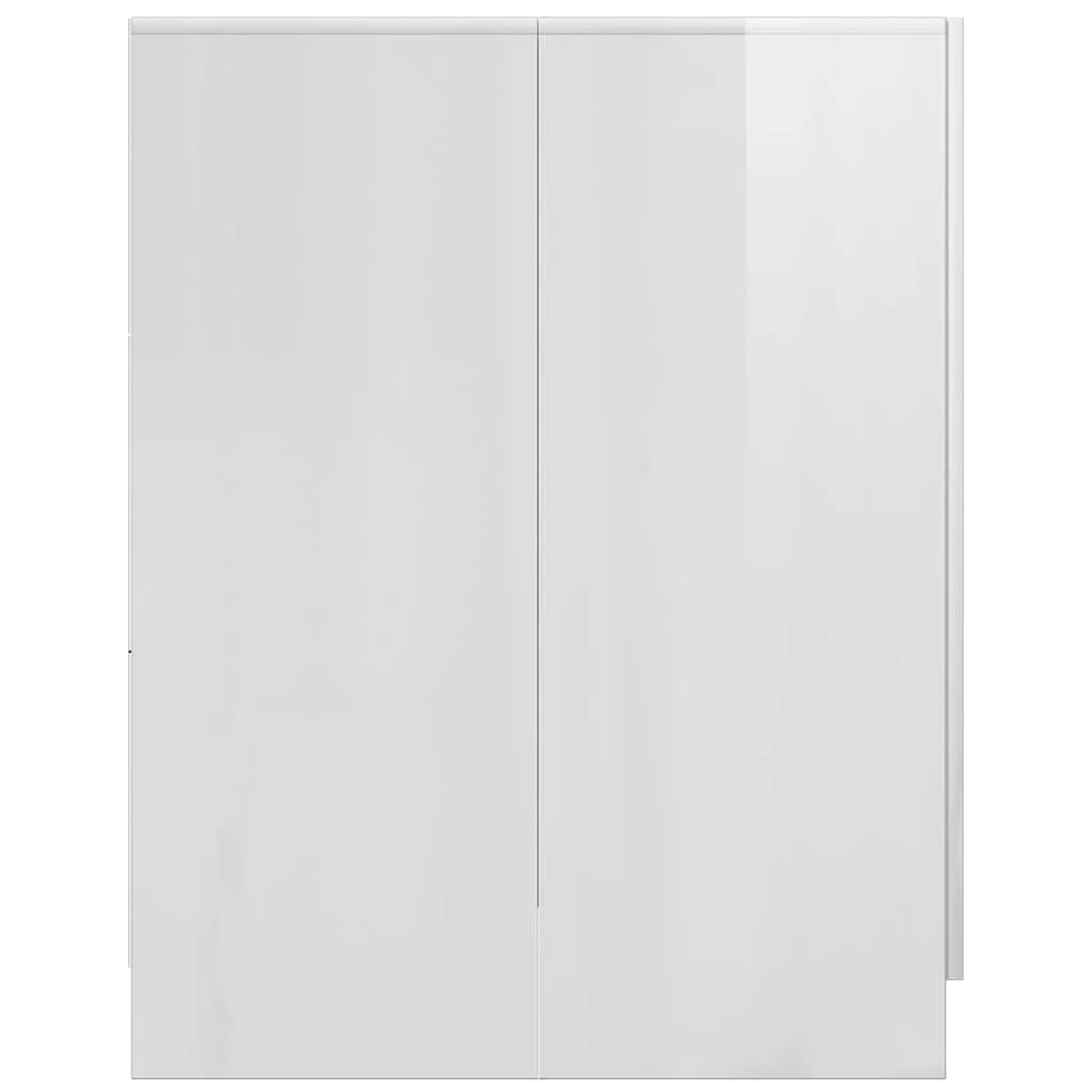 Waschmaschinenschrank Hochglanz-Weiß 71x71,5x91,5 cm