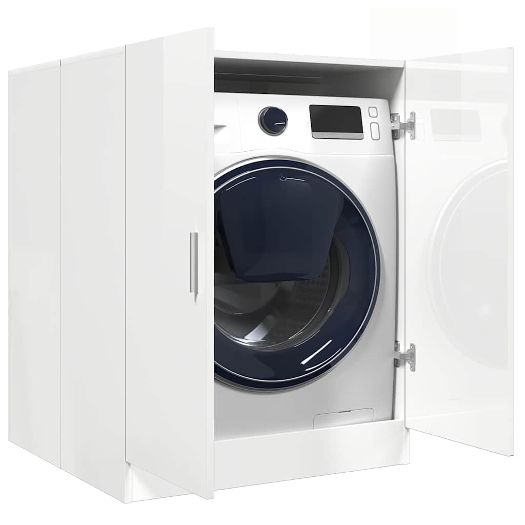 Waschmaschinenschrank Hochglanz-Weiß 71x71,5x91,5 cm