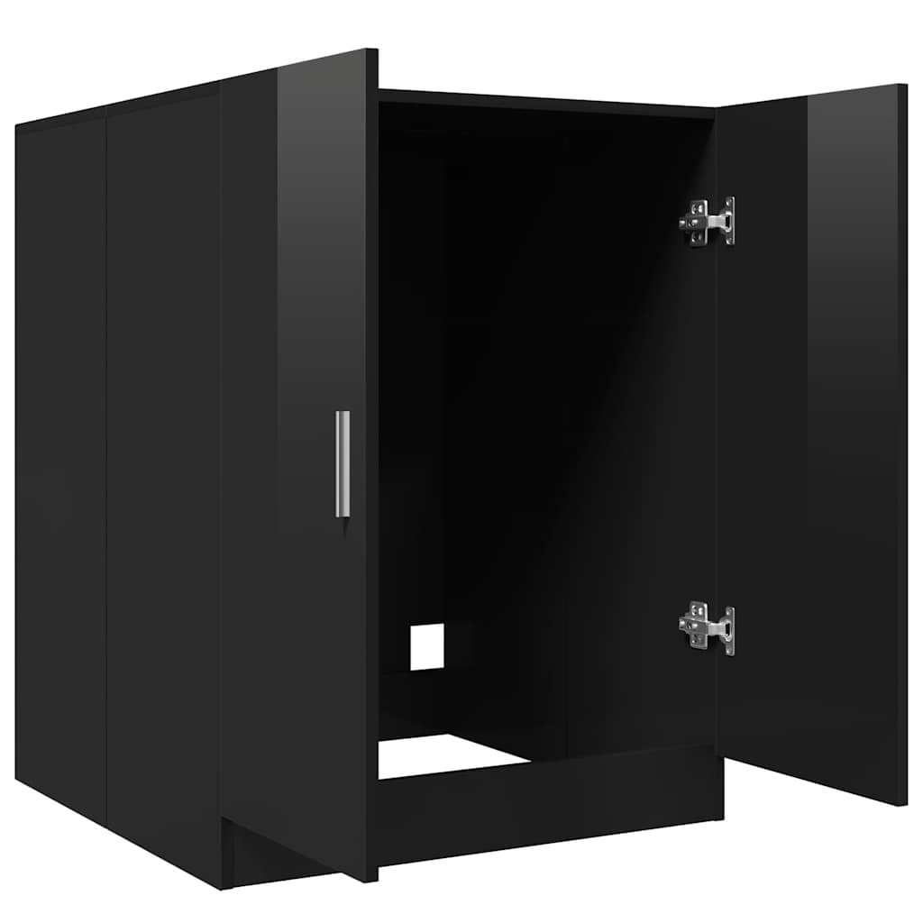 Waschmaschinenschrank Hochglanz-Schwarz 71x71,5x91,5 cm