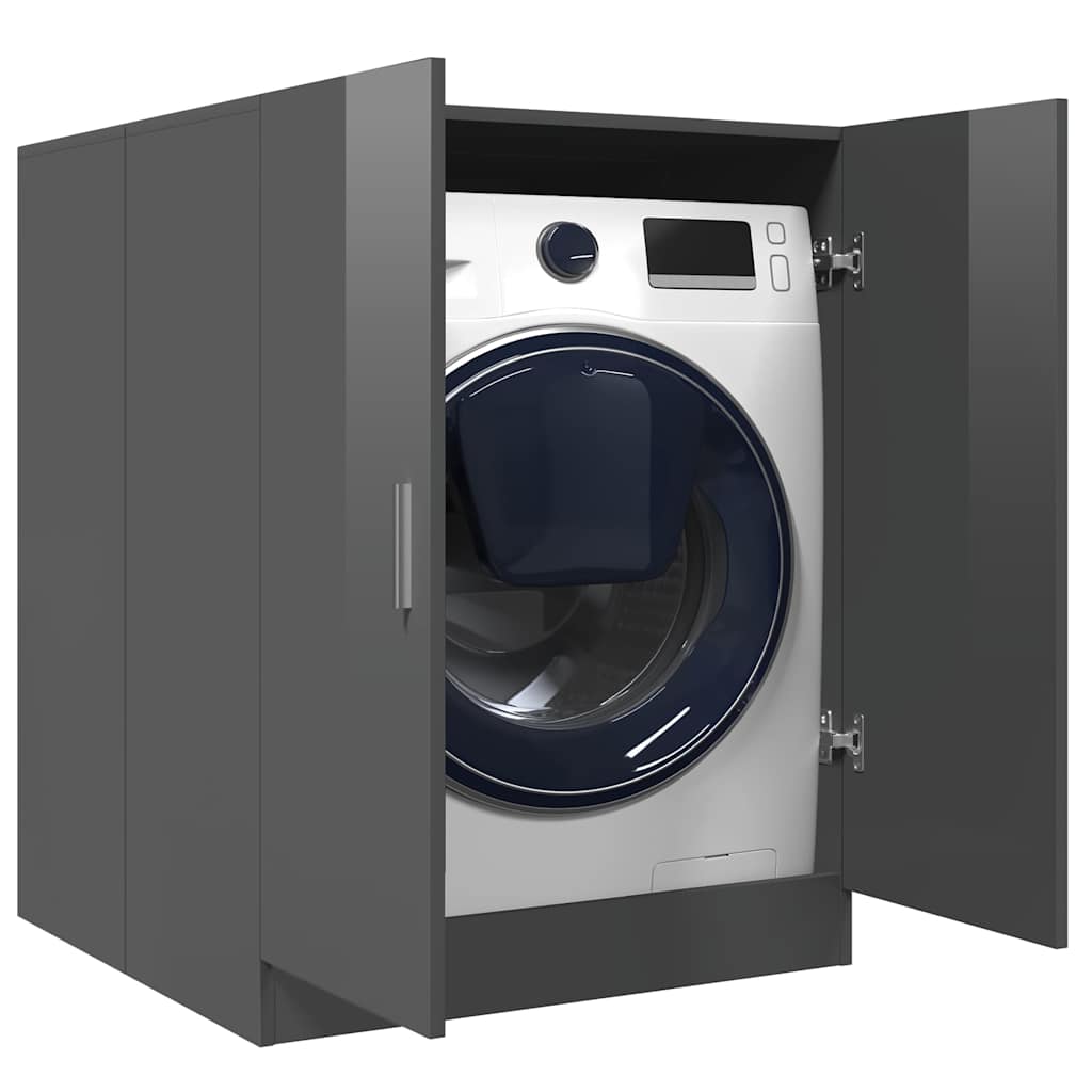 Waschmaschinenschrank Hochglanz-Grau 71x71,5x91,5 cm