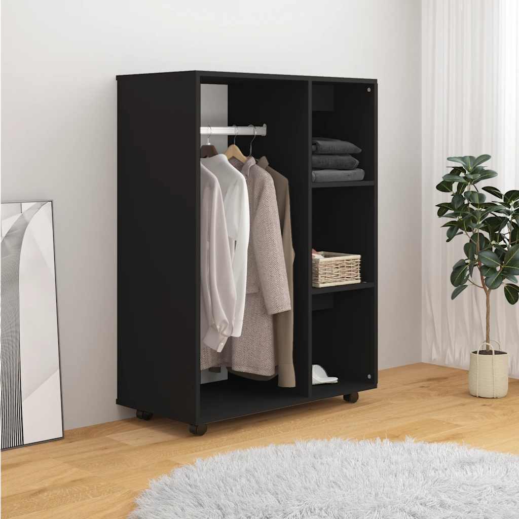 Kleiderschrank Schwarz 80x40x110 cm Holzwerkstoff