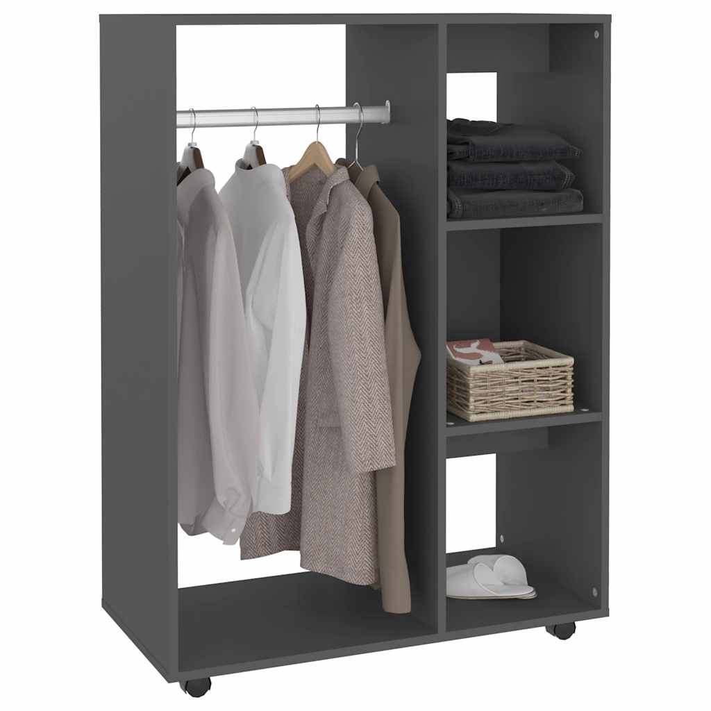 Kleiderschrank Grau 80x40x110 cm Holzwerkstoff