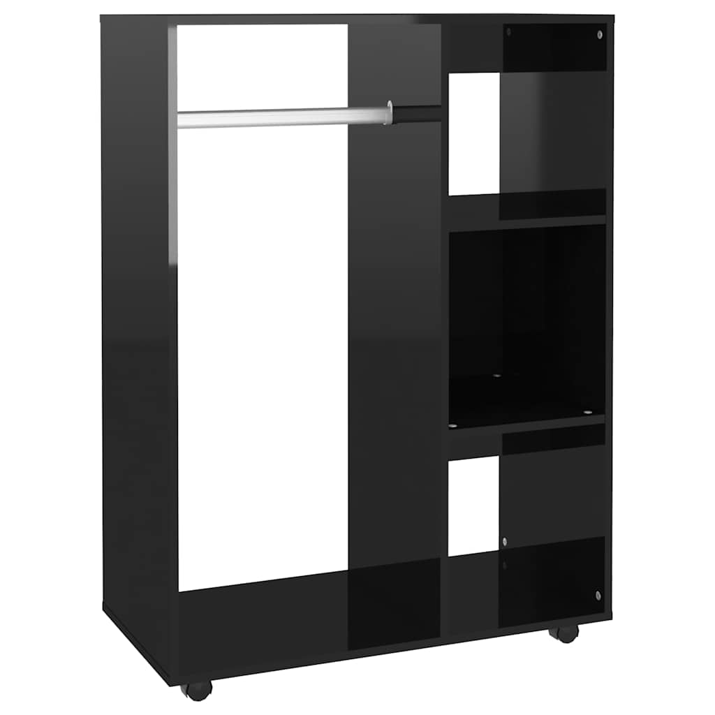 Kleiderschrank Hochglanz-Schwarz 80x40x110 cm Holzwerkstoff