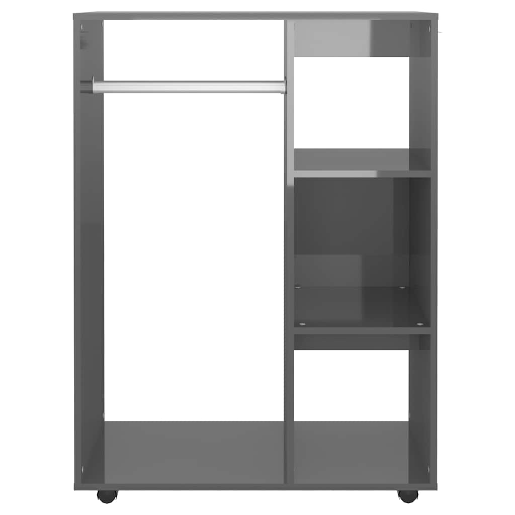 Kleiderschrank Hochglanz-Grau 80x40x110 cm Holzwerkstoff