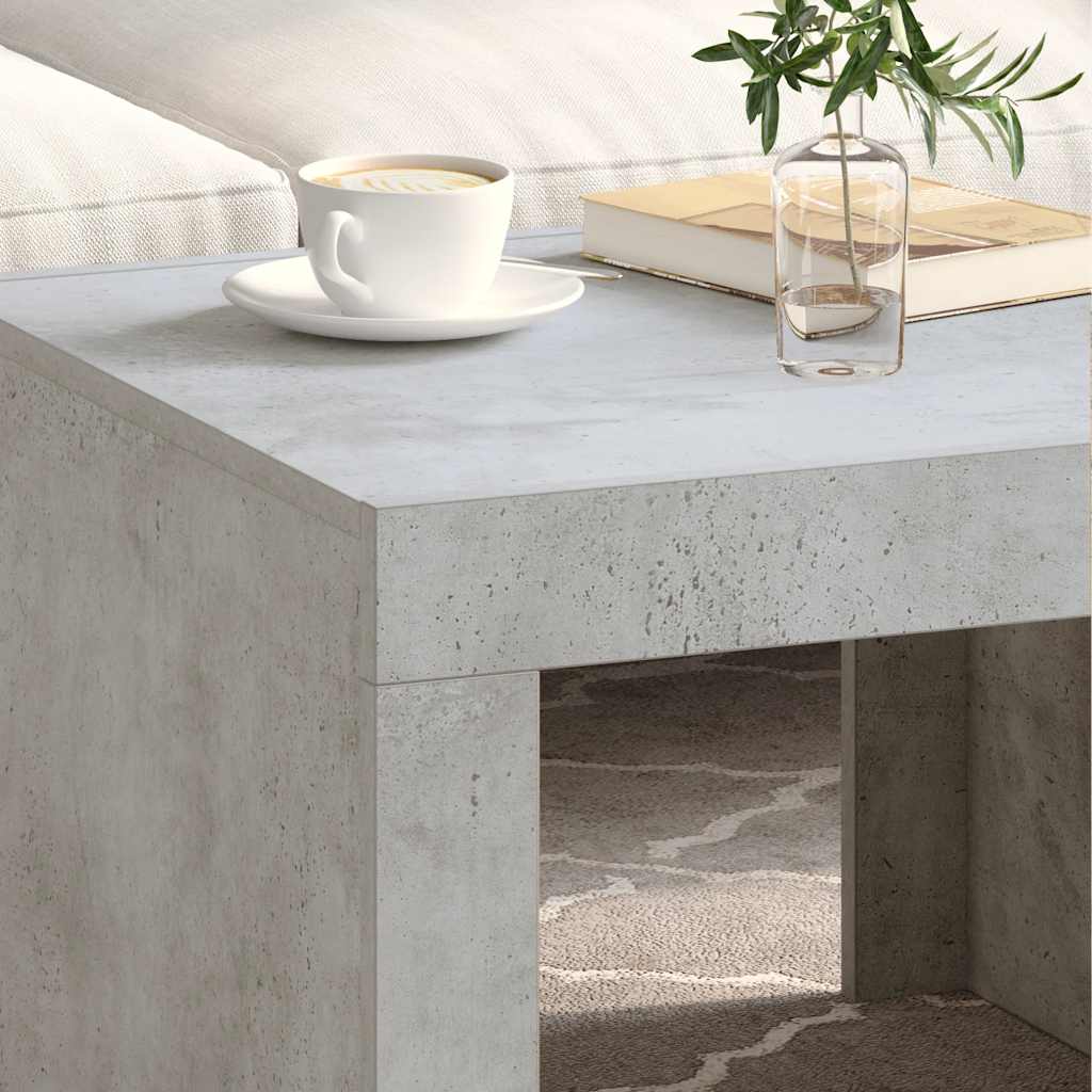 Table basse gris béton 50x50x35 cm en bois