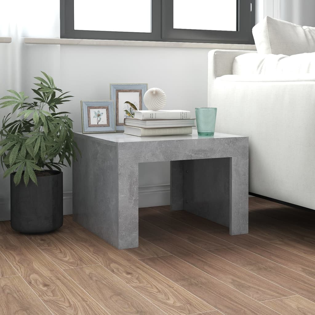 Table basse gris béton 50x50x35 cm en bois