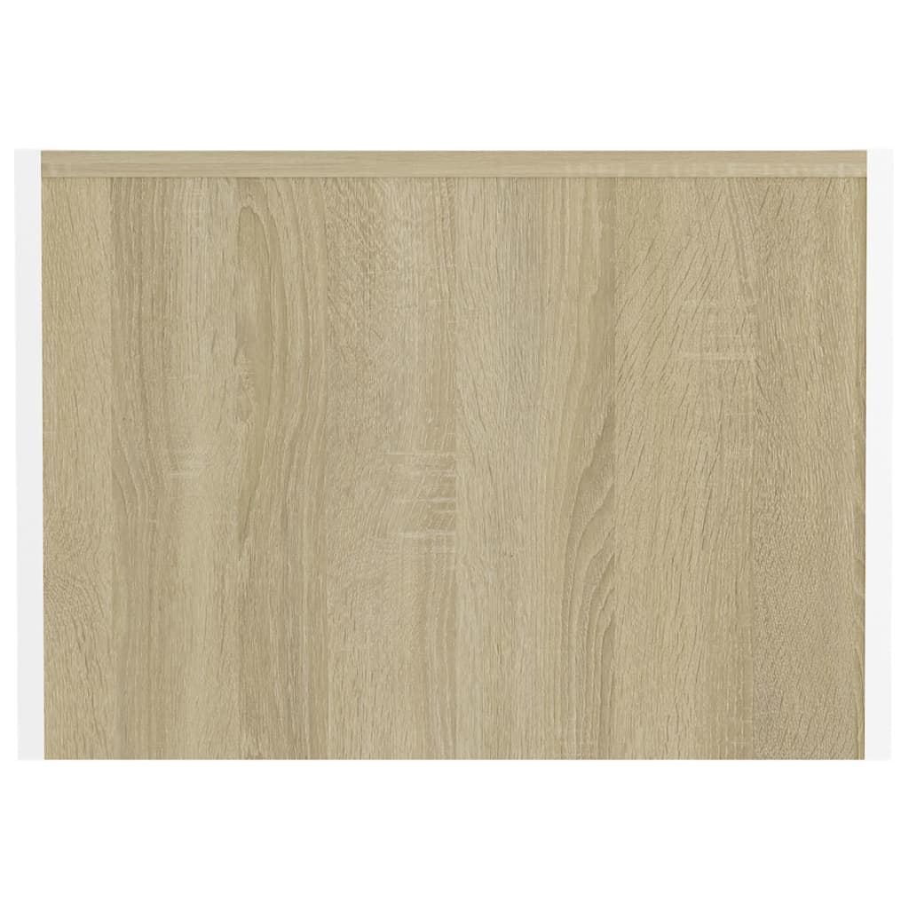 Couchtisch Weiß Sonoma-Eiche 50x50x35 cm Holzwerkstoff