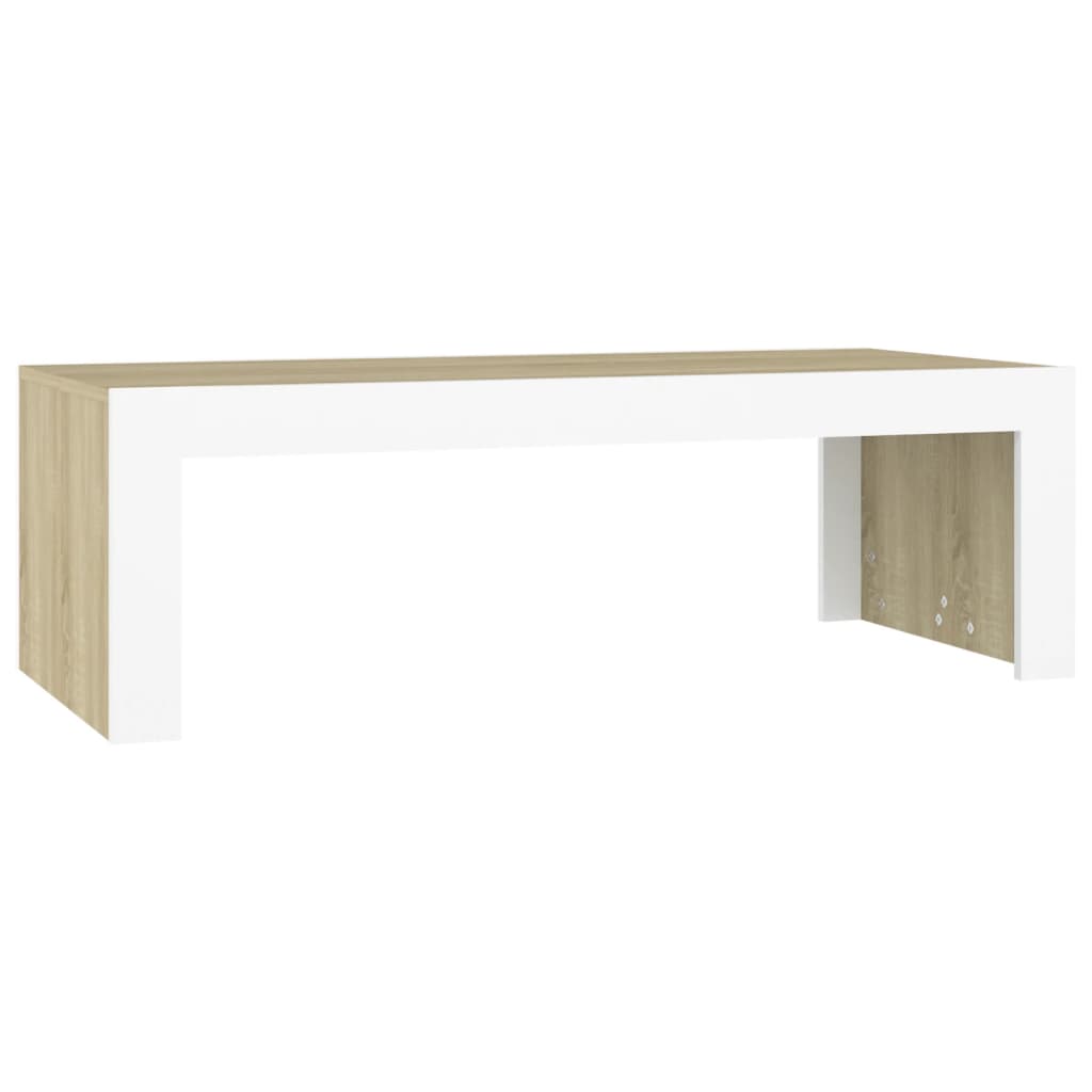 Couchtisch Weiß Sonoma-Eiche 110x50x35 cm Holzwerkstoff
