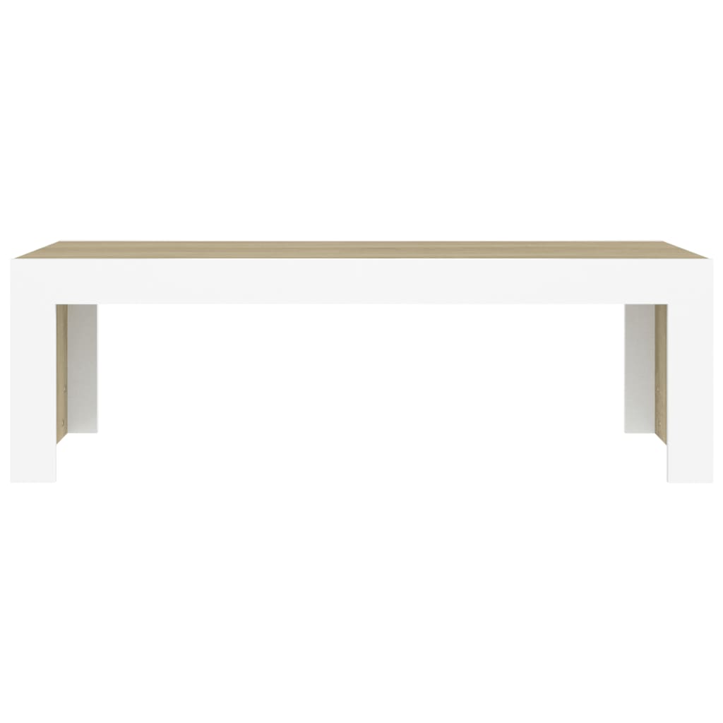 Couchtisch Weiß Sonoma-Eiche 110x50x35 cm Holzwerkstoff