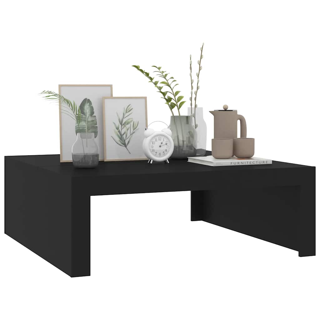 Coffee Table Black 100x100x35 cm Wood Material