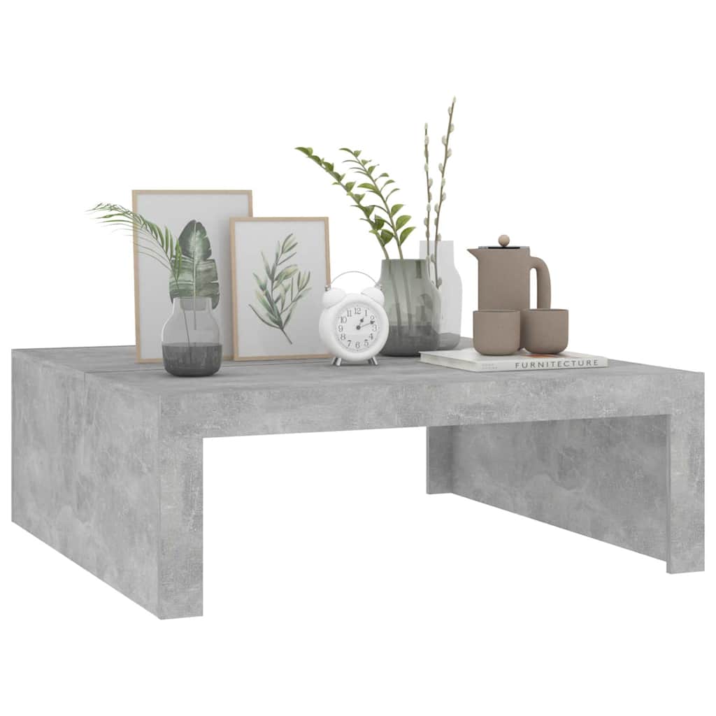Table basse gris béton 100x100x35 cm en bois