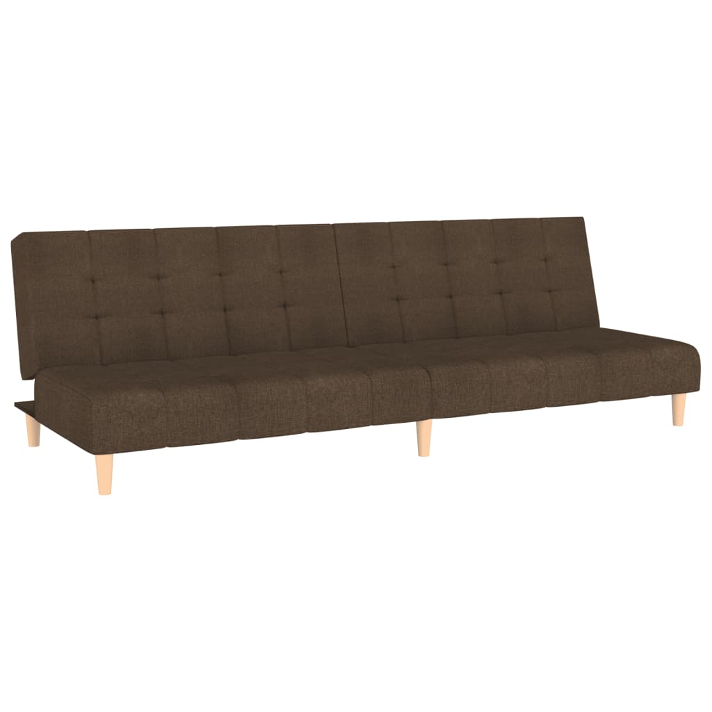 Schlafsofa 2-Sitzer Braun Stoff
