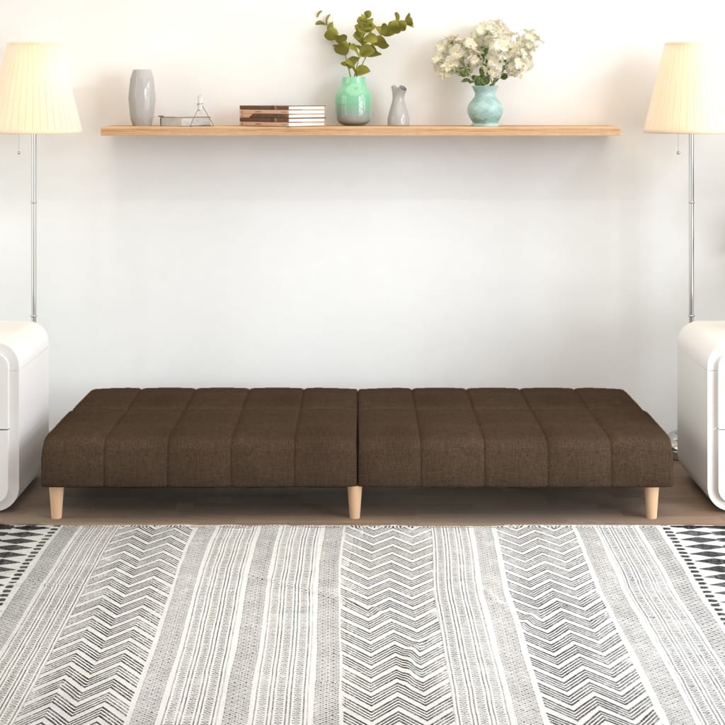 Schlafsofa 2-Sitzer Braun Stoff