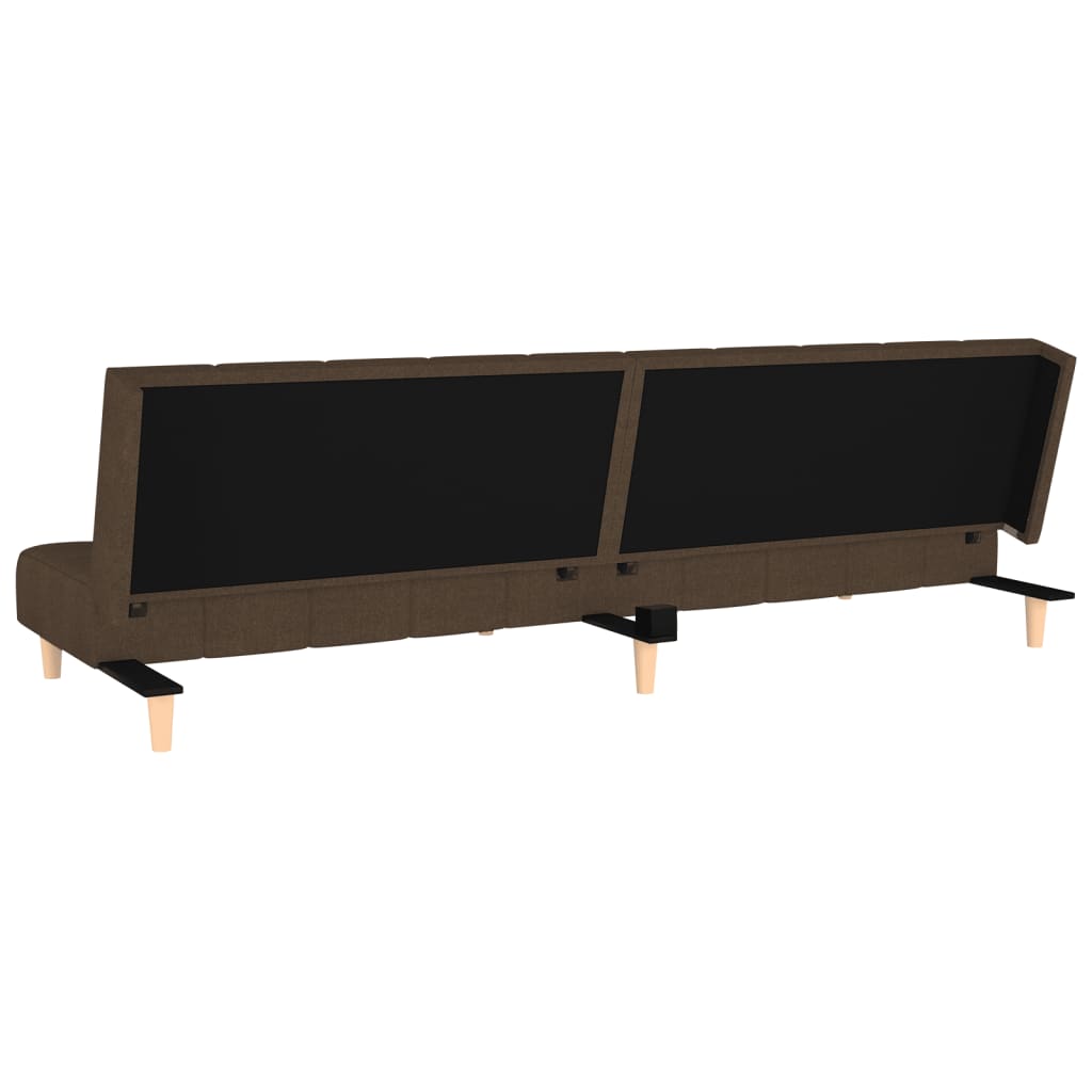 Schlafsofa 2-Sitzer Braun Stoff