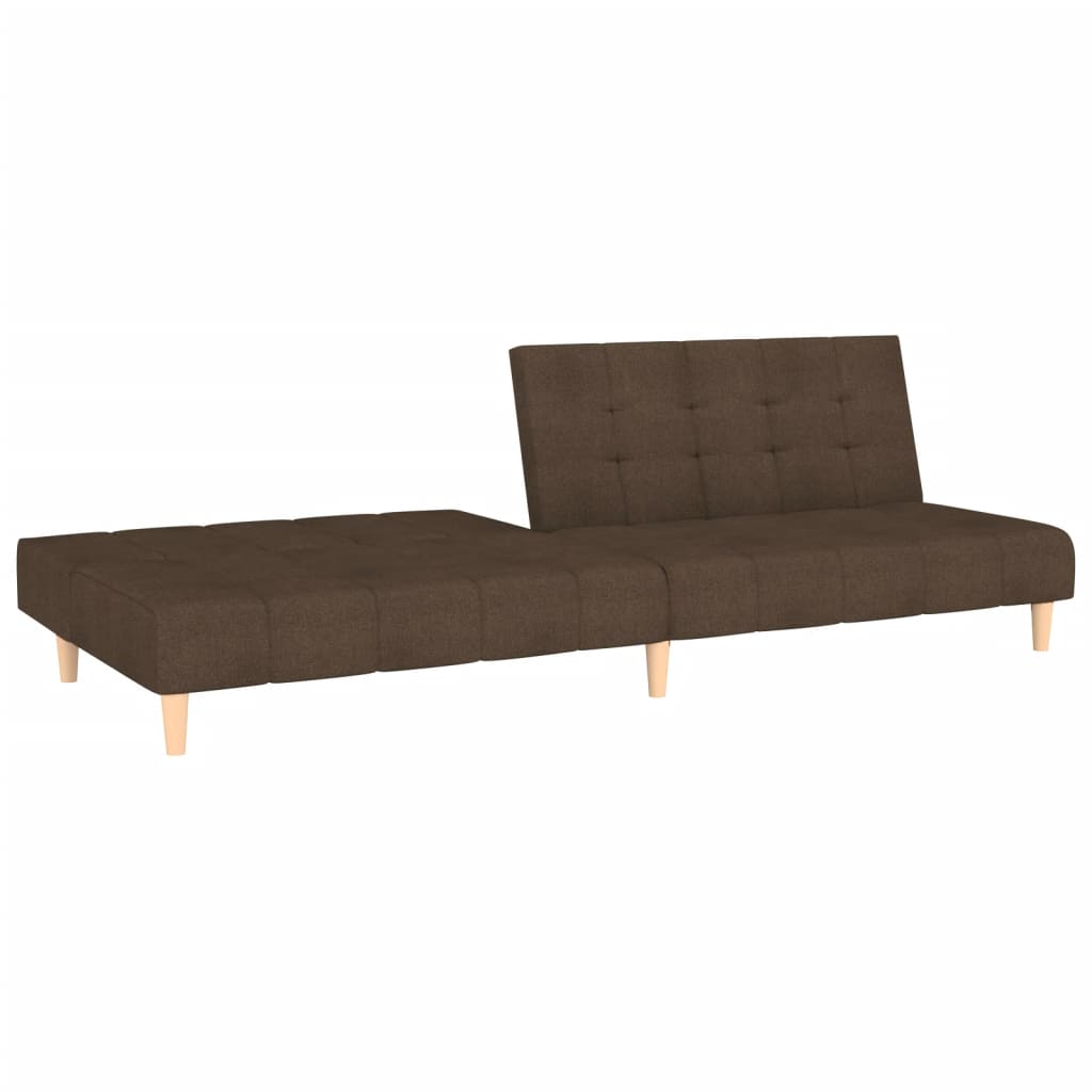 Schlafsofa 2-Sitzer Braun Stoff