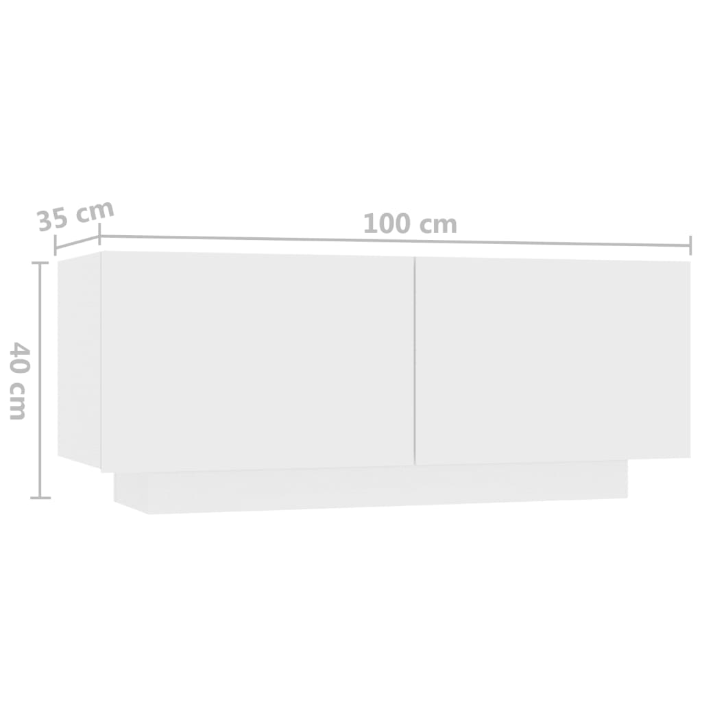 TV-Schrank mit LED-Leuchten Weiß 180x35x40 cm