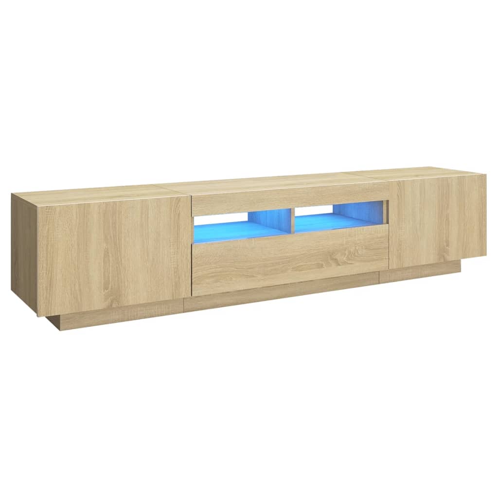 Meuble TV avec éclairage LED en chêne Sonoma 180x35x40 cm