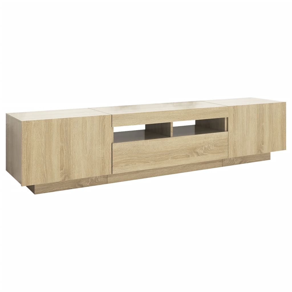 Meuble TV avec éclairage LED en chêne Sonoma 180x35x40 cm