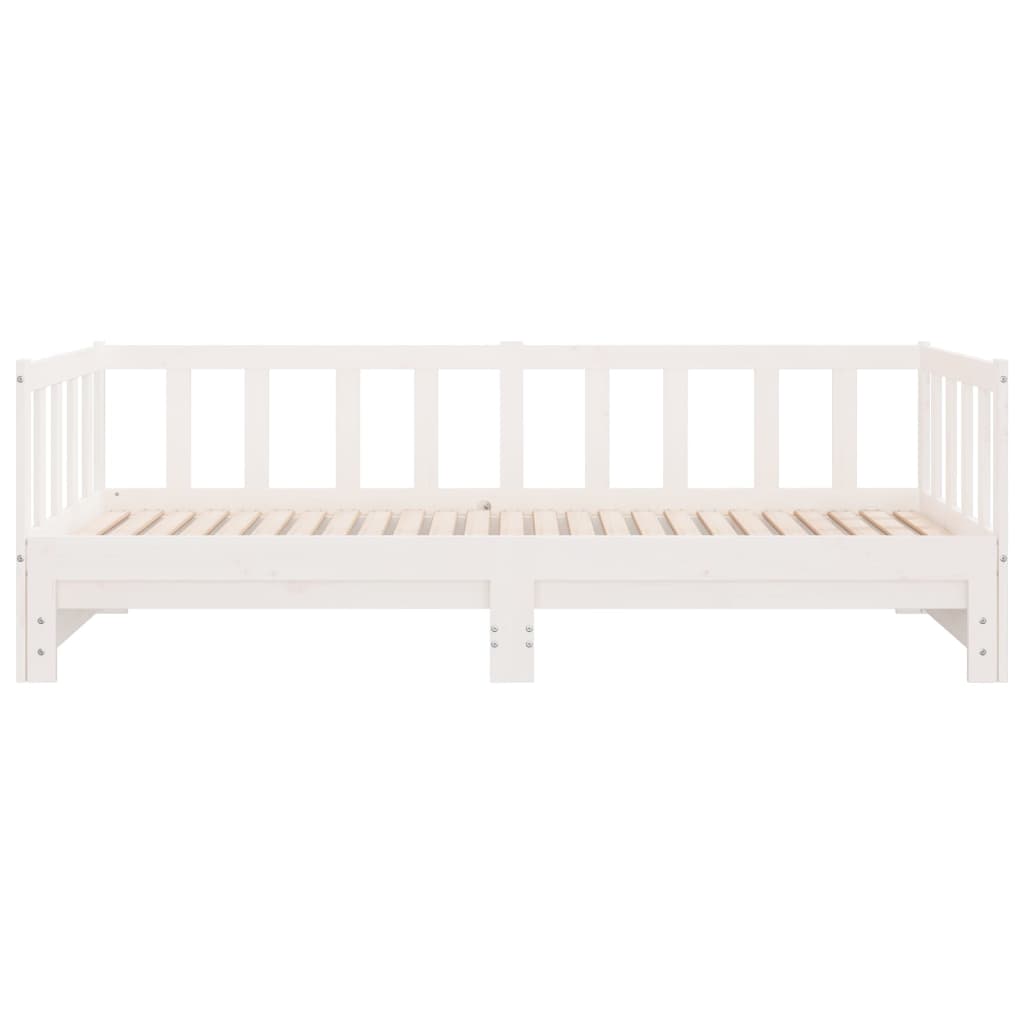 Extendable daybed white solid pine 2x(90x200) cm