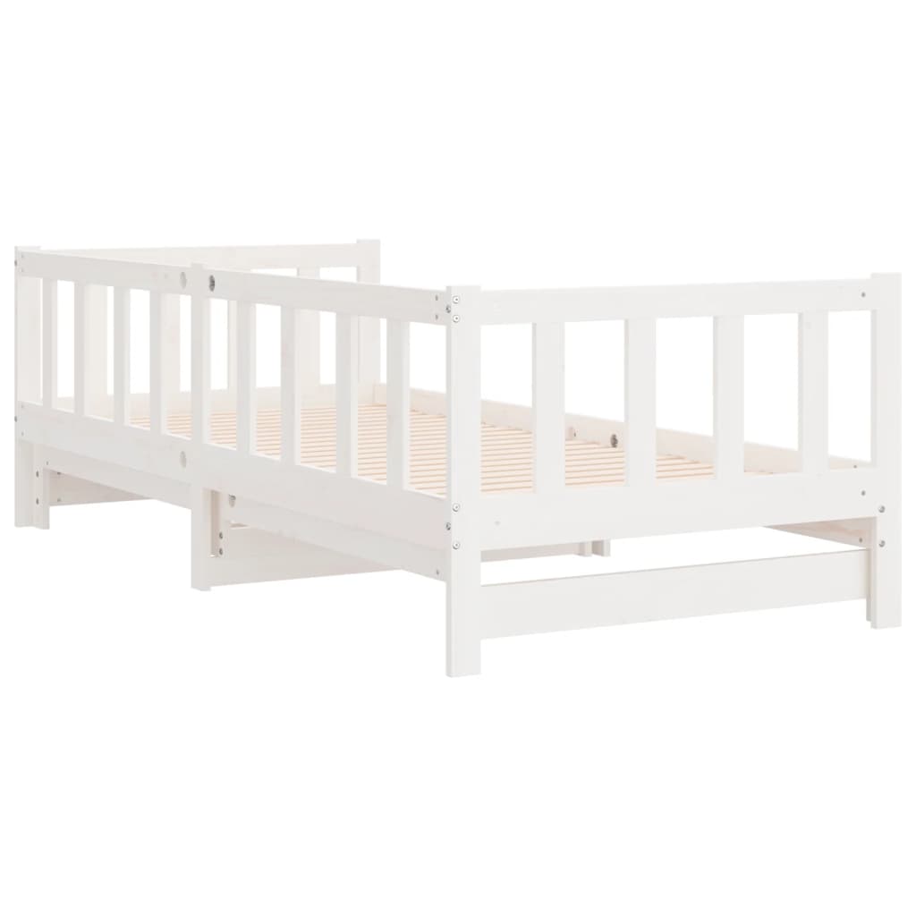 Extendable daybed white solid pine 2x(90x200) cm