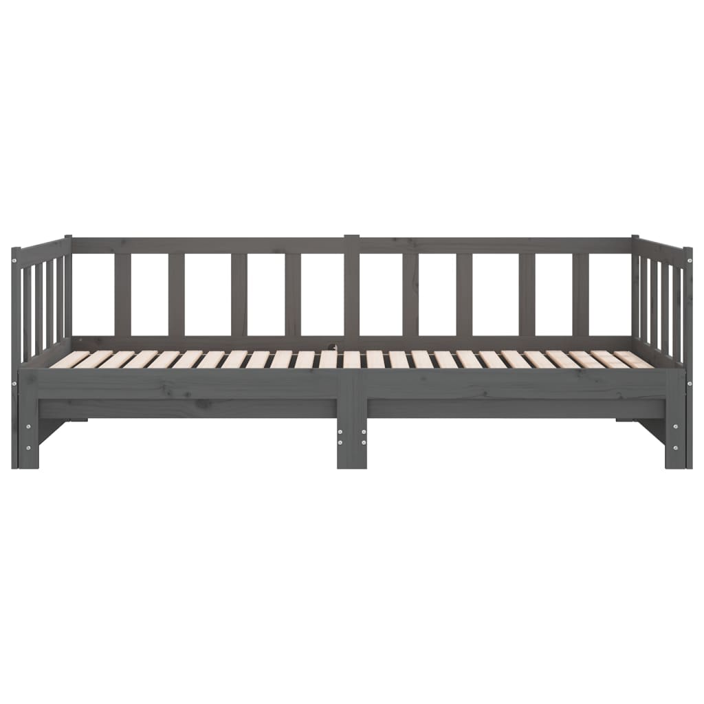 Pull-out daybed grey solid pine 2x(90x200) cm