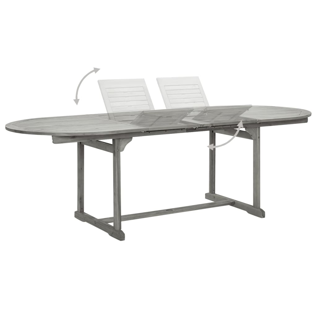 Table à manger de jardin (160-240)x100x75 cm en bois d'acacia massif
