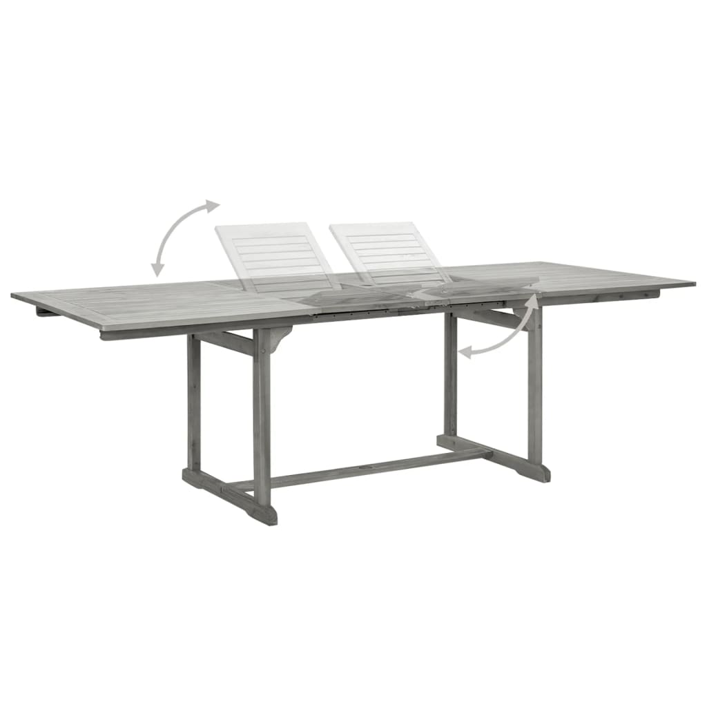 Table à manger de jardin (160-240)x100x75 cm en bois d'acacia massif
