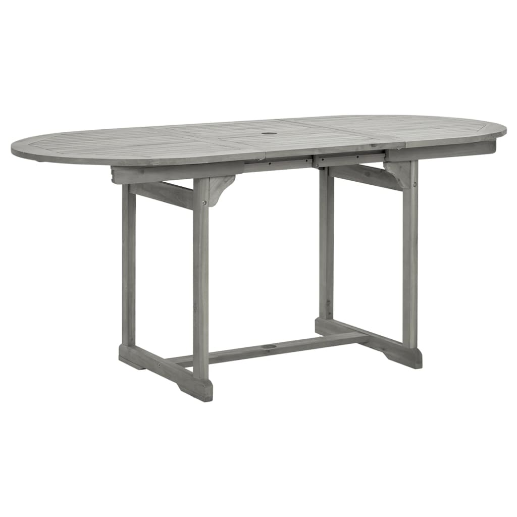 Table à manger de jardin (120-170)x80x75 cm en bois d'acacia massif