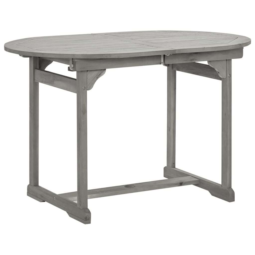 Table à manger de jardin (120-170)x80x75 cm en bois d'acacia massif