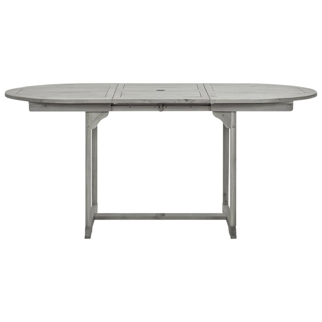 Table à manger de jardin (120-170)x80x75 cm en bois d'acacia massif