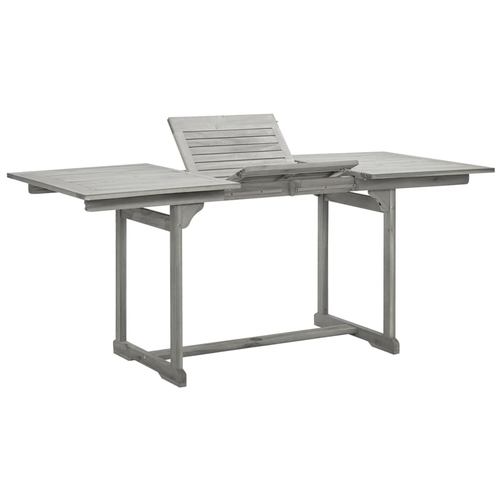 Table à manger de jardin (120-170)x80x75 cm en bois d'acacia massif