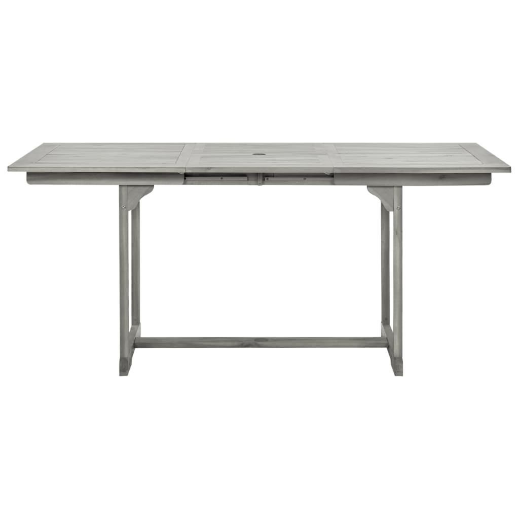 Table à manger de jardin (120-170)x80x75 cm en bois d'acacia massif