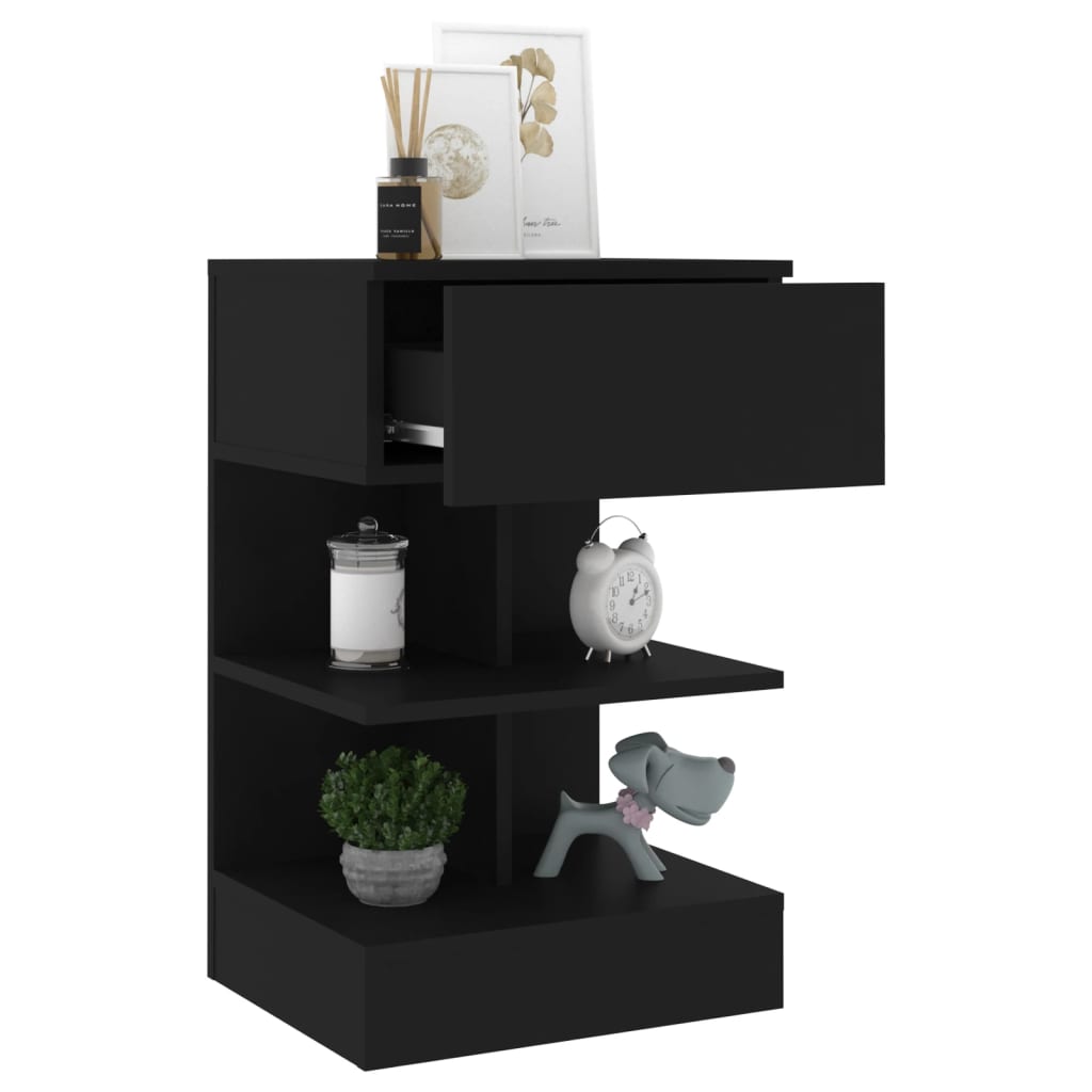 Tables de chevet 2 pièces Noir 40x35x65 cm